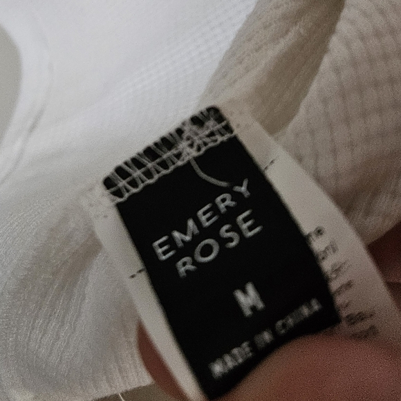 Emery Rose Top Blouse White Crochet Short Sleeves Colorful Cute Neutral - Picture 10 of 12